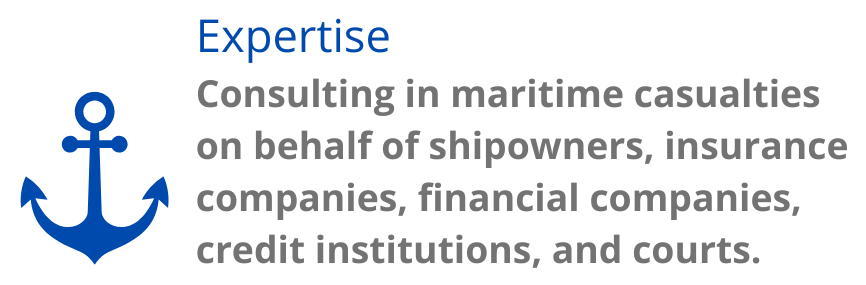 Expertise Consulting in maritime casualties on behalf of shipowners insurance companies financial companies credit institutions and courtspng